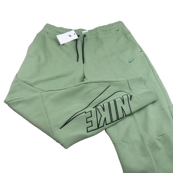 Nike Sportswear Tech Fleece Graphic Jogger Pants Mens XL Green NEW - Picture 1 of 13
